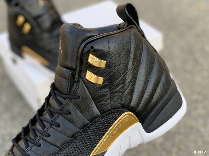 Rep TBK Retro AO6068-007 'Reptile' Black Air Gold-White Jordan 12 Metallic 0731